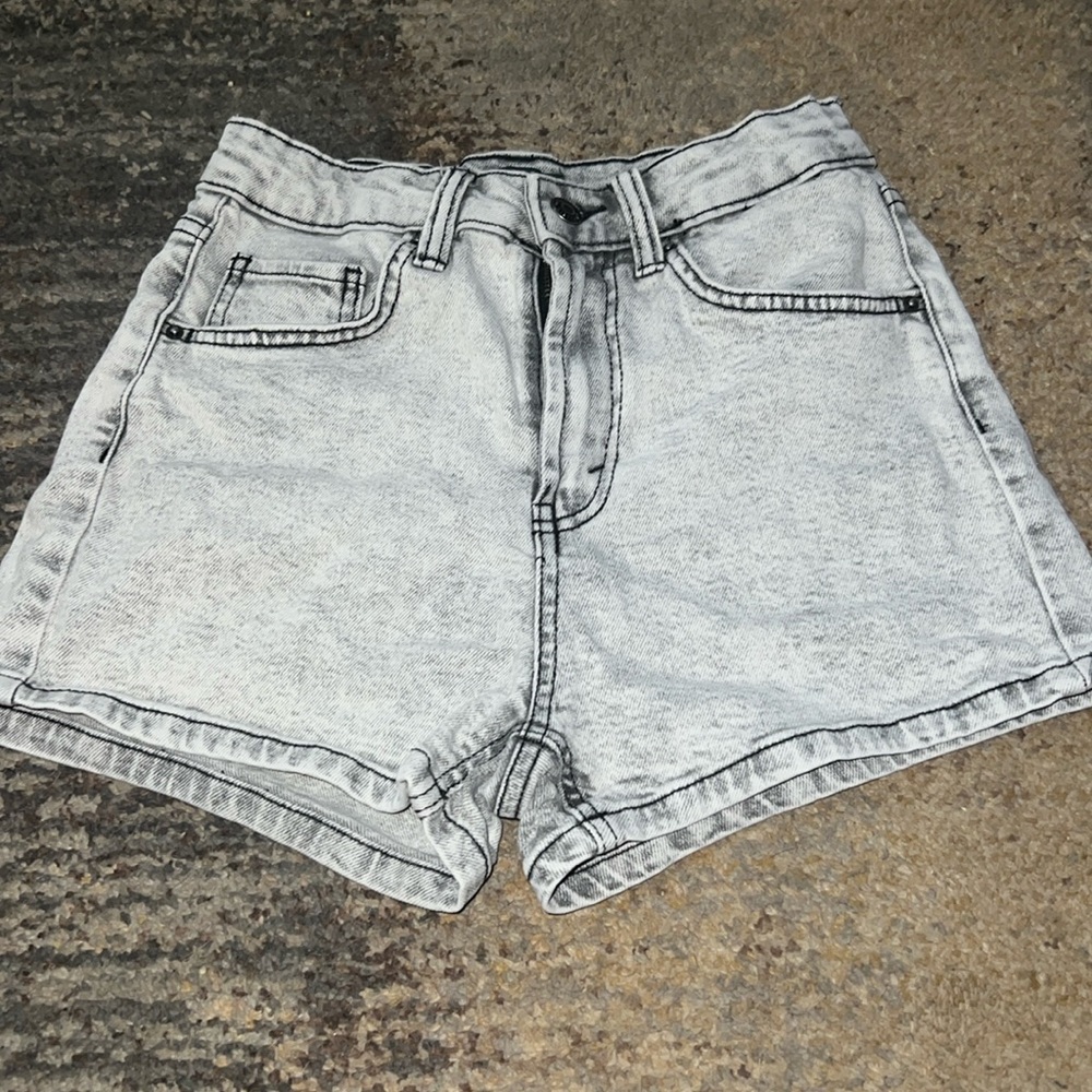 grey jean shorts, size 0